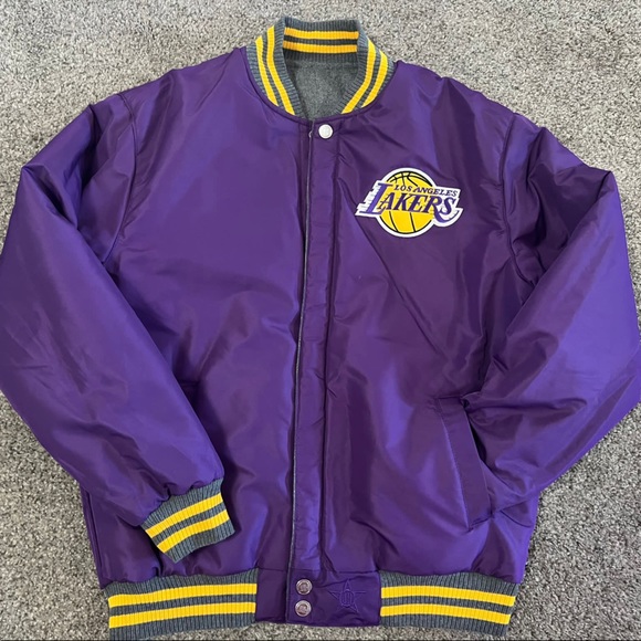 NBA | Jackets & Coats | Authentic Nba Los Angeles Lakers Reversible Bomber Jacket | Poshmark